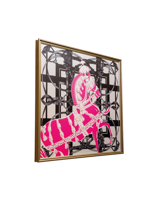Horse Pink Black Wall Art