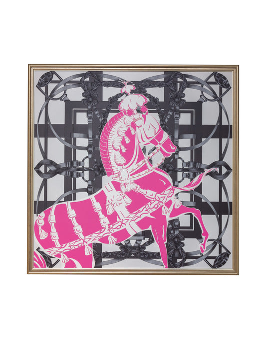 Horse Pink Black Wall Art