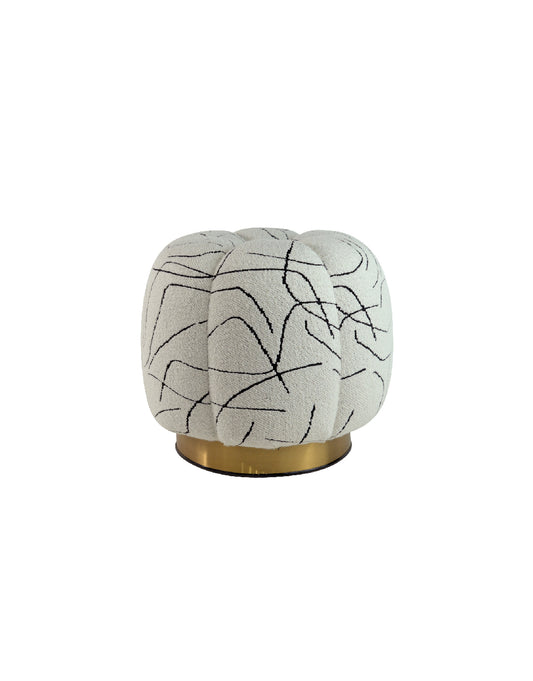 Zoe Hani White Lined Ottoman B