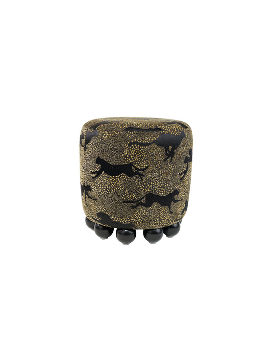 Agnes Panther Ebony Ottoman B